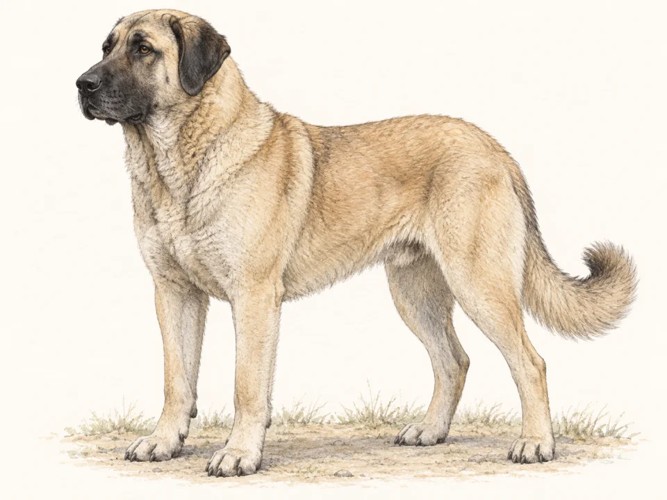 Original illustration of an adult Anatolian Shepherd Dog
