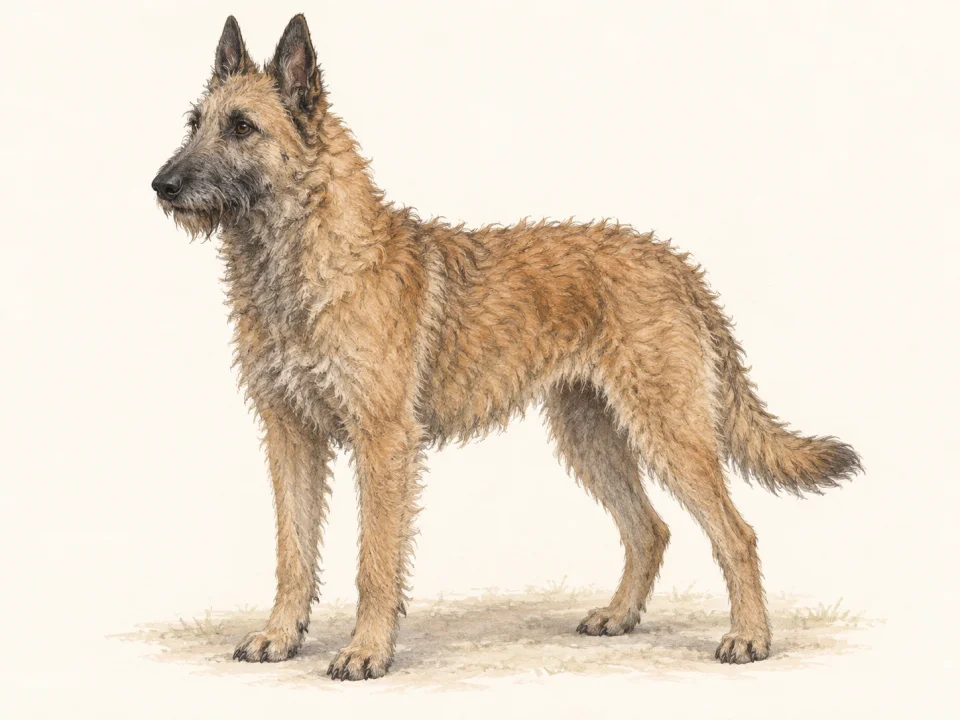 Original illustration of an adult Belgian Laekenois