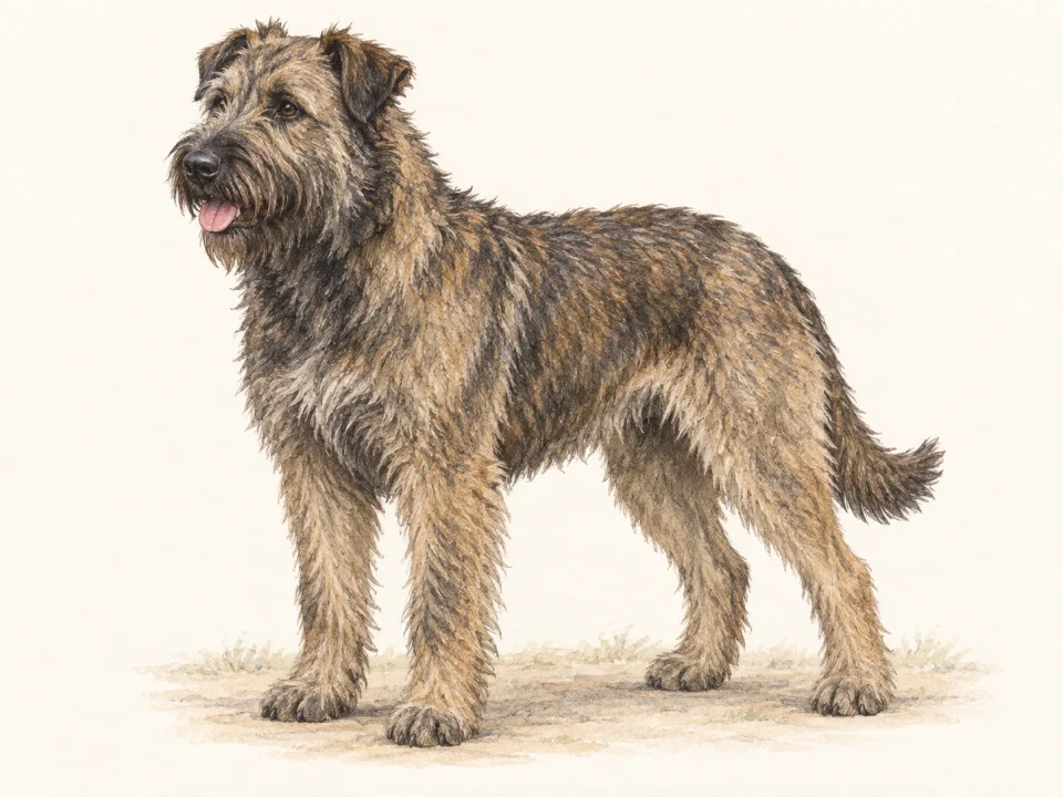 Original illustration of an adult Bouvier des Ardennes