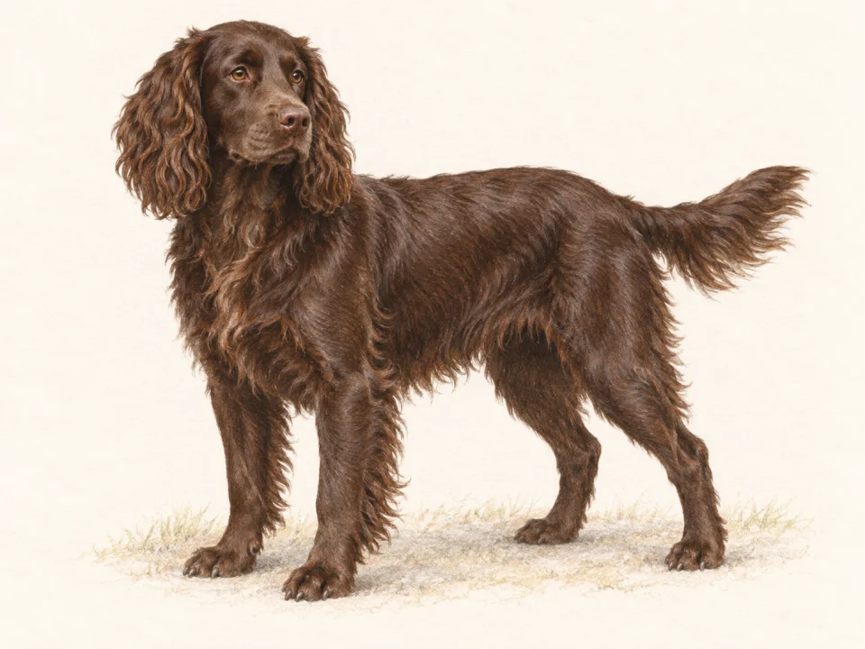 Original illustration of an adult Boykin Spaniel