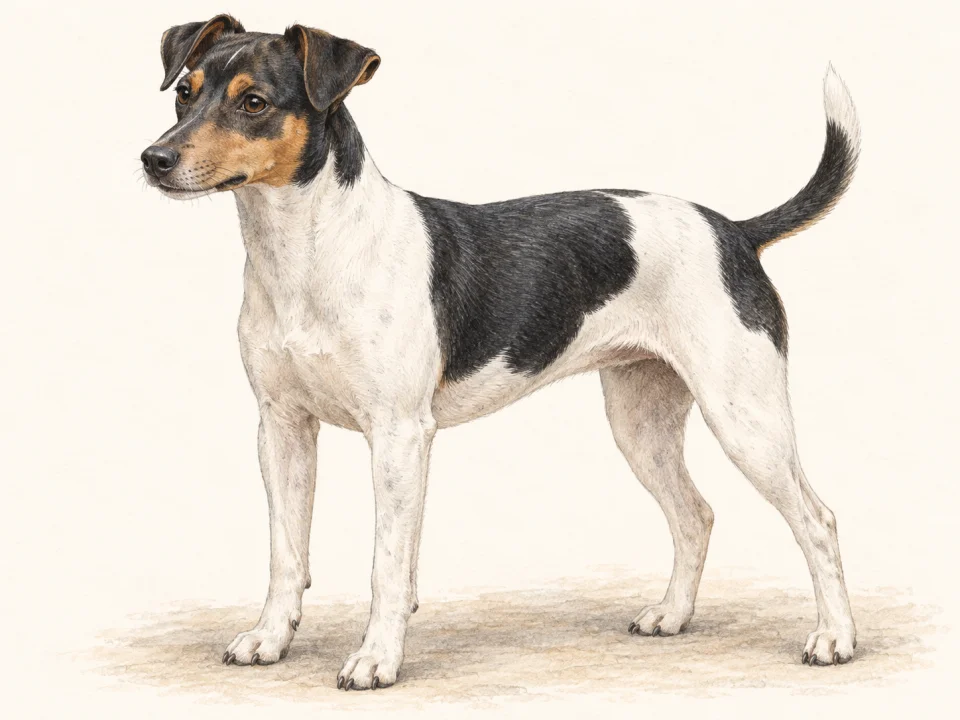 Original illustration of an adult Brazilian Terrier
