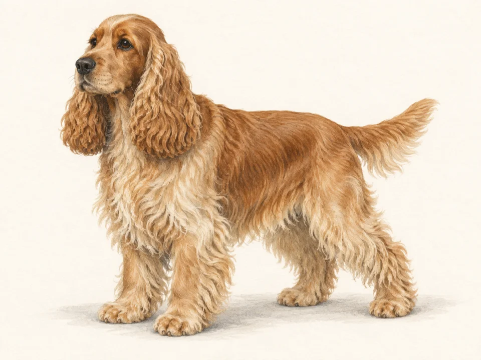 Original illustration of an adult Cocker Spaniel