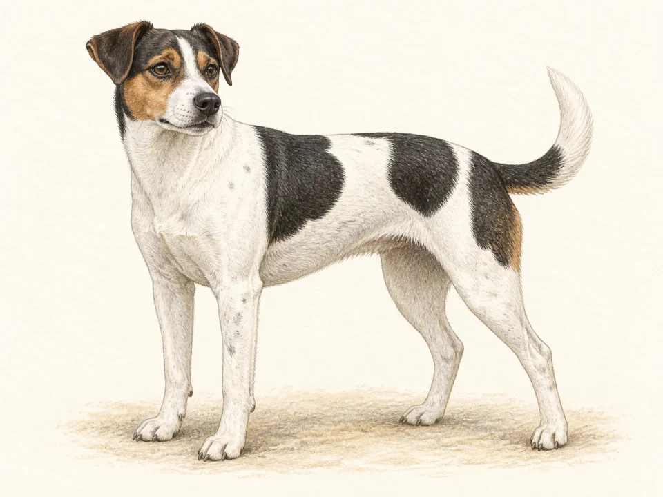 Original illustration of an adult Danish-Swedish Farmdog