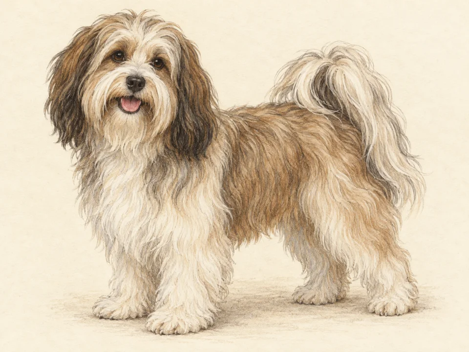 Original illustration of an adult Havanese