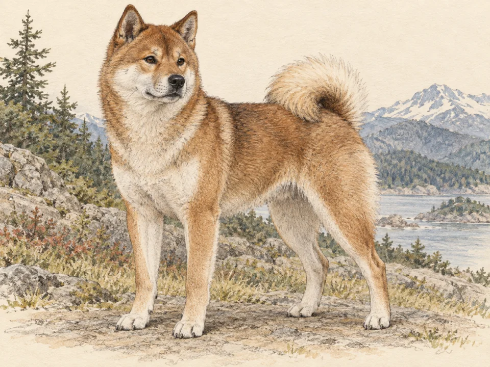 Original illustration of an adult Hokkaido