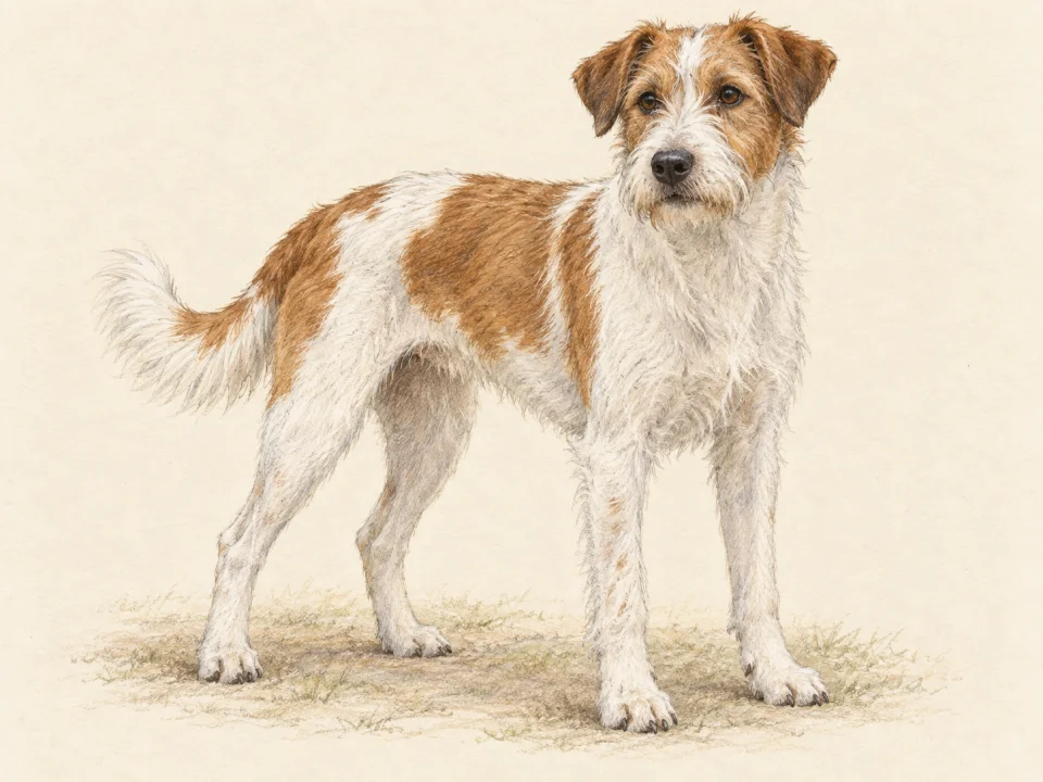 Original illustration of an adult Kromfohrlander