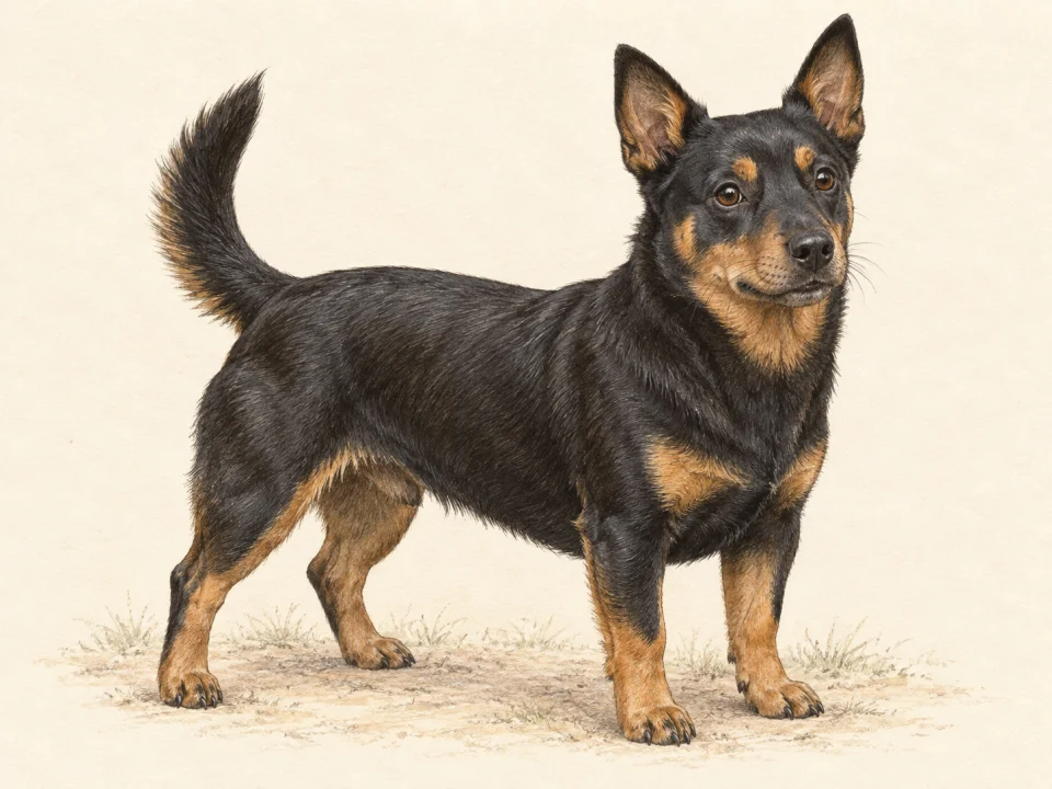 Original illustration of an adult Lancashire Heeler