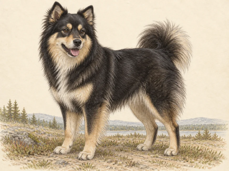 Original illustration of an adult Lapponian Herder