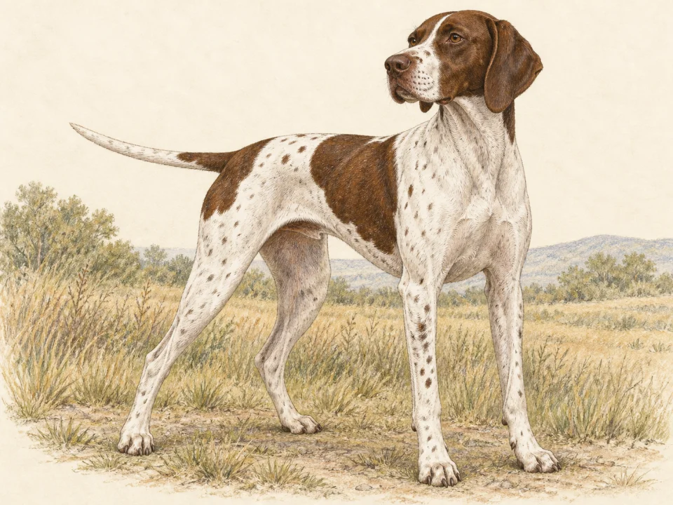 Original illustration of an adult Pointer