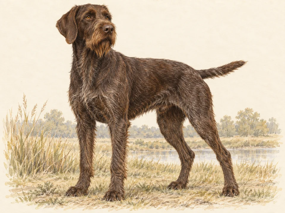 Original illustration of an adult Pudelpointer