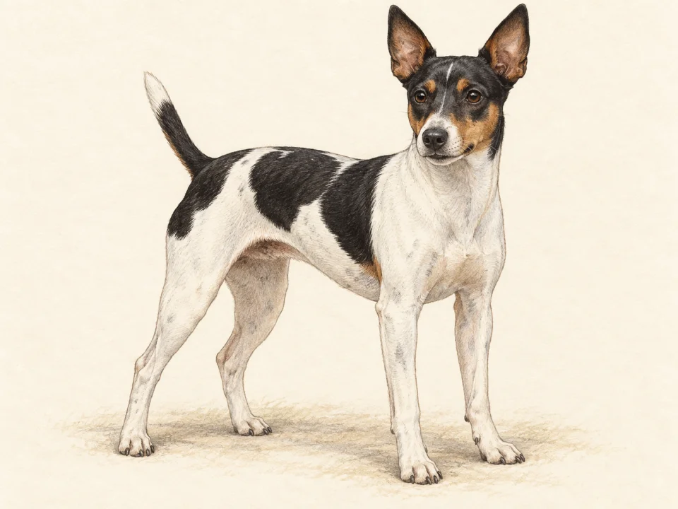 Original illustration of an adult Rat Terrier