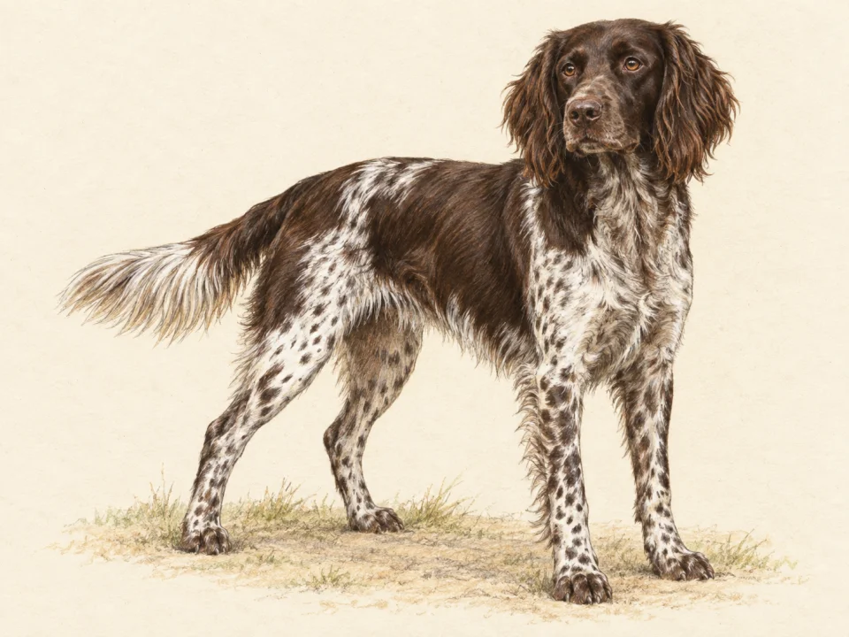 Original illustration of an adult Small Munsterlander