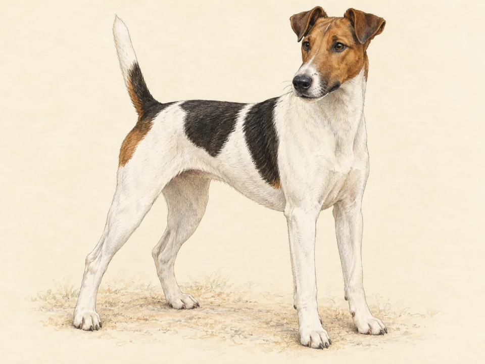 Original illustration of an adult Smooth Fox Terrier