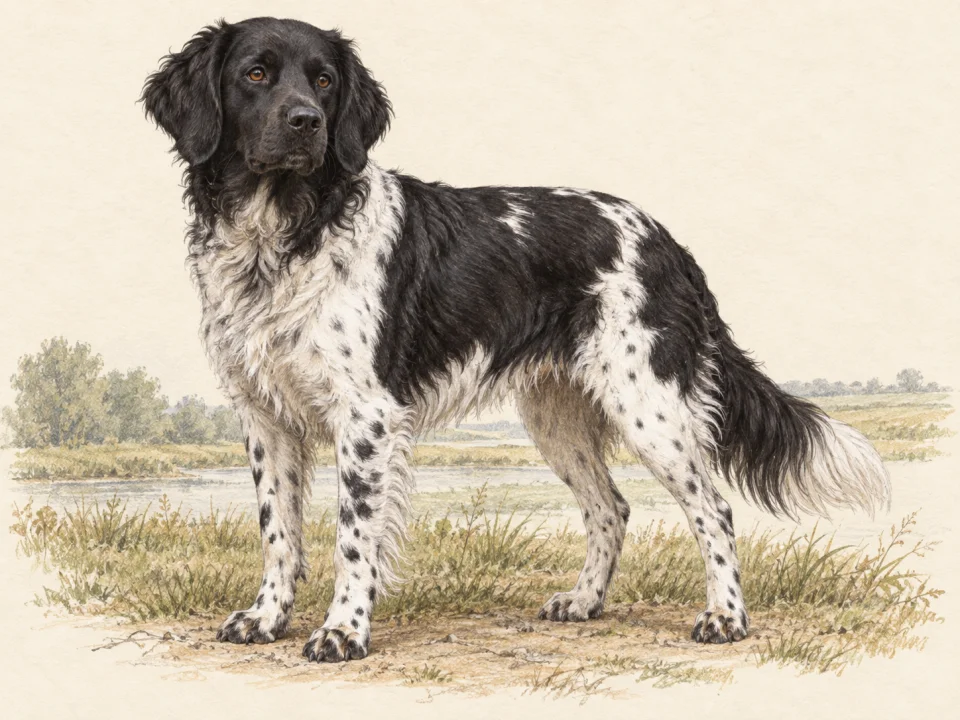 Original illustration of an adult Stabyhoun
