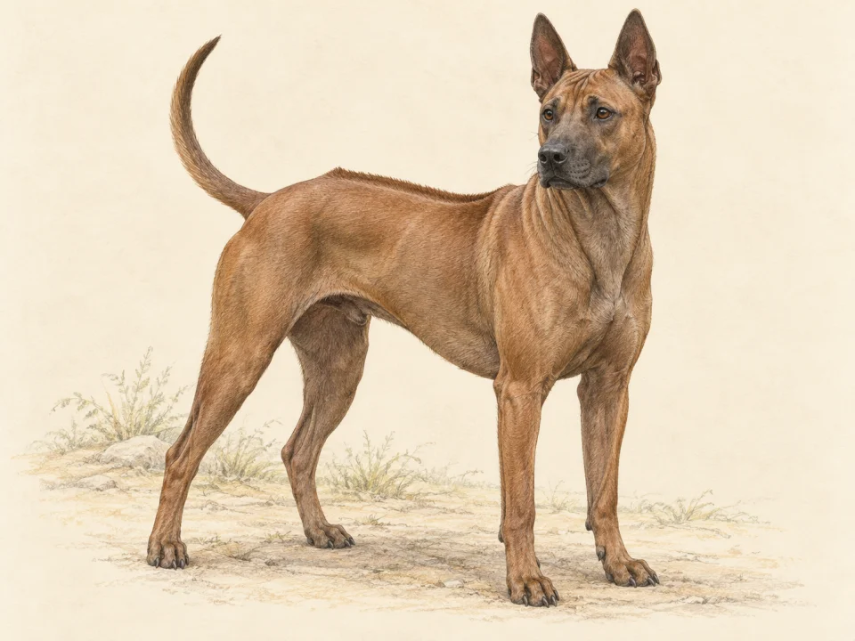Original illustration of an adult Thai Ridgeback