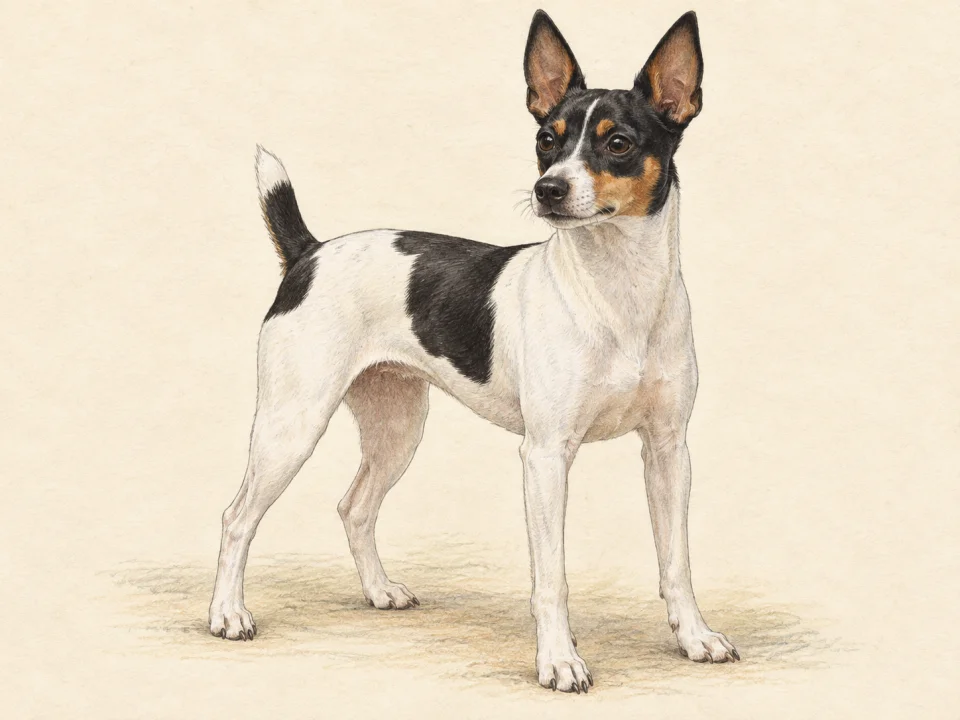 Original illustration of an adult Toy Fox Terrier